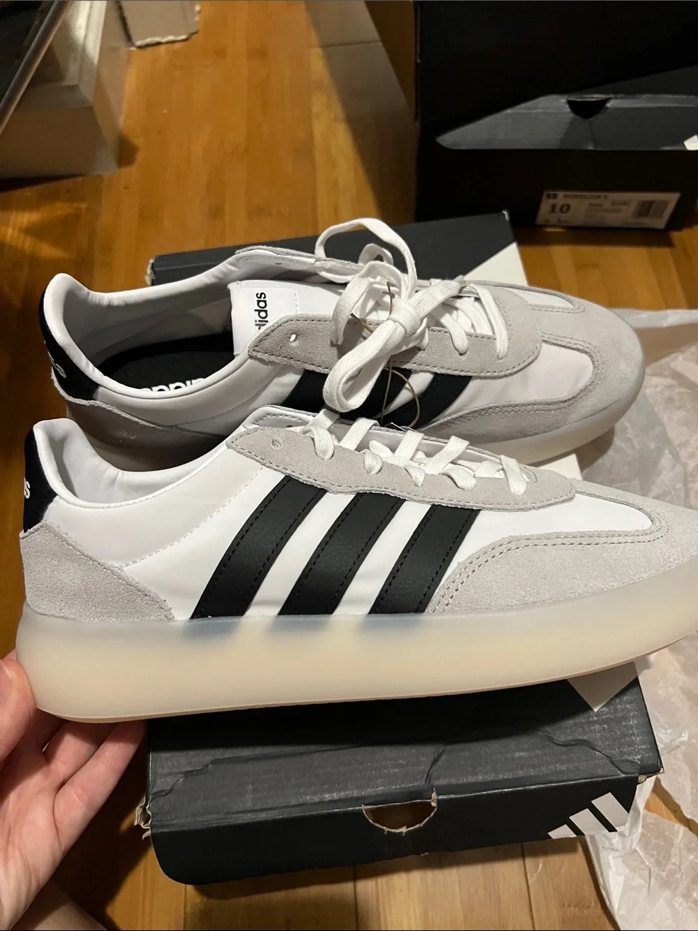 adidas White and Black Barreda Decode